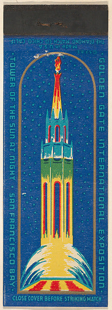 :Tower of the Sun at Night from the Golden Gate Internationa-16x12"(A3) Poster