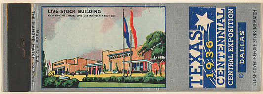 :Live Stock Building from Texas Centennial Central Expositio-16x12"(A3) Poster