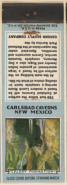 :Celery Formation from Carlsbad Caverns Souvenir Views Match-16x12"(A3) Poster