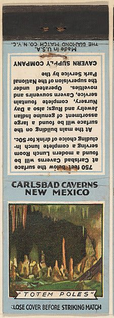 :Totem Poles from Carlsbad Caverns Souvenir Views Match Cove-16x12"(A3) Poster