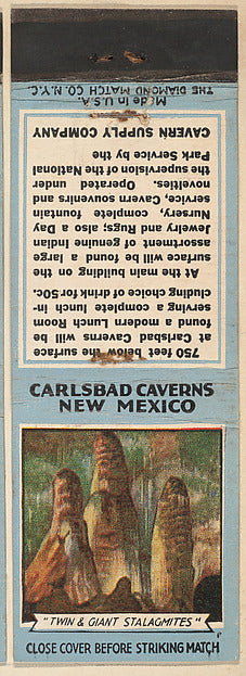 :Twin & Giant Stalagmites from Carlsbad Caverns Souvenir Vie-16x12"(A3) Poster