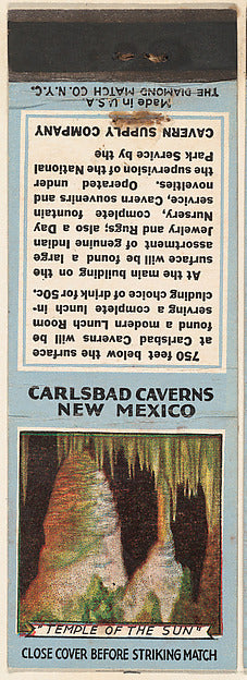 :Temple of the Sun from Carlsbad Caverns Souvenir Views Matc-16x12"(A3) Poster