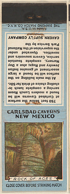 :Rock of Ages from Carlsbad Caverns Souvenir Views Match Cov-16x12"(A3) Poster