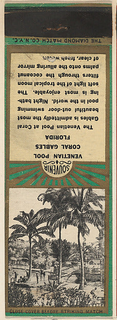 :Venetian Pool Coral Gables from Florida Souvenir Views Matc-16x12"(A3) Poster