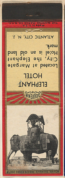 :Elephant Hotel from Atlantic City Souvenir Views Match Cove-16x12"(A3) Poster