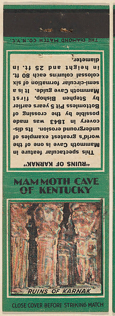 :Ruins of Karnak from Mammoth Cave Souvenir Views Match Cove-16x12"(A3) Poster