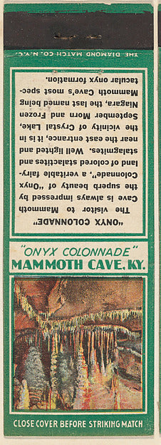 :Onyx Colonnade from Mammoth Cave Souvenir Views Match Cover-16x12"(A3) Poster