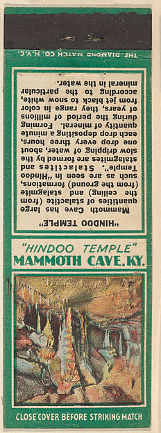 :Hindoo Temple from Mammoth Cave Souvenir Views Match Cover -16x12"(A3) Poster