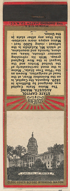 :Capitol of Maine from New England Souvenir Views Match Cove-16x12"(A3) Poster