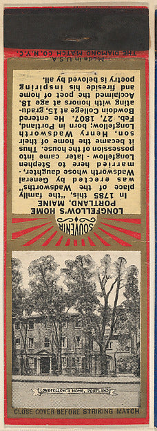 :Longfellow's Home Portland from New England Souvenir Views -16x12"(A3) Poster