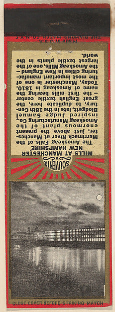 :Mills at Manchester from New England Souvenir Views Match C-16x12"(A3) Poster