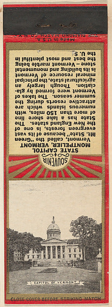 :Capitol of Vermont from New England Souvenir Views Match Co-16x12"(A3) Poster