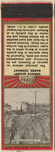 :Granite Quarry Barre Vt. from New England Souvenir Views Ma-16x12"(A3) Poster