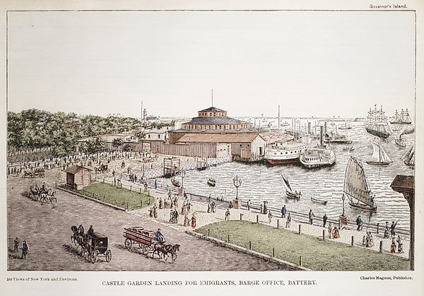Castle Garden Landing for Emigrants  Barge Office  Battery 185,  Poster Print Wall Art