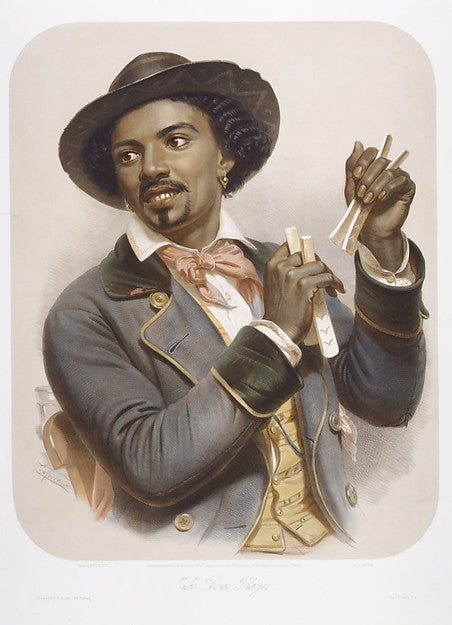 The Bone Player 1857-After William Sidney Mount,16x12"(A3) Poster