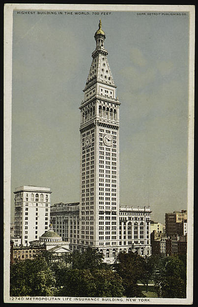 Metropolitan Life Insurance Building  New York 1908–1909-,  Poster Print Wall Art