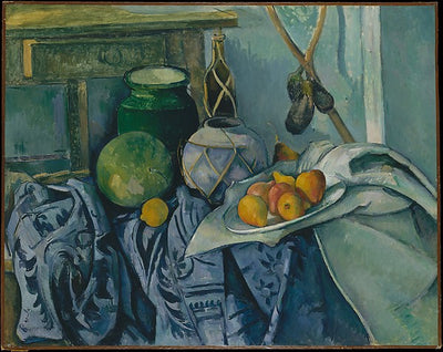 Paul Cézanne:Still Life with a Ginger Jar and Eggplants 1893-16x12"(A3) Poster