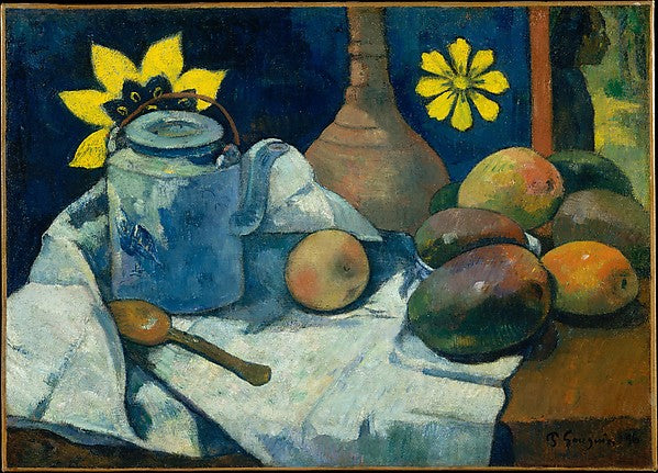 Paul Gauguin:Still Life with Teapot and Fruit 1896-16x12