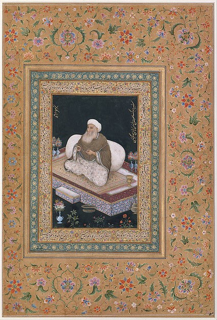 :"Portrait of Shaikh Hasan Chishti" Folio from the Shah Jaha-16x12"(A3) Poster