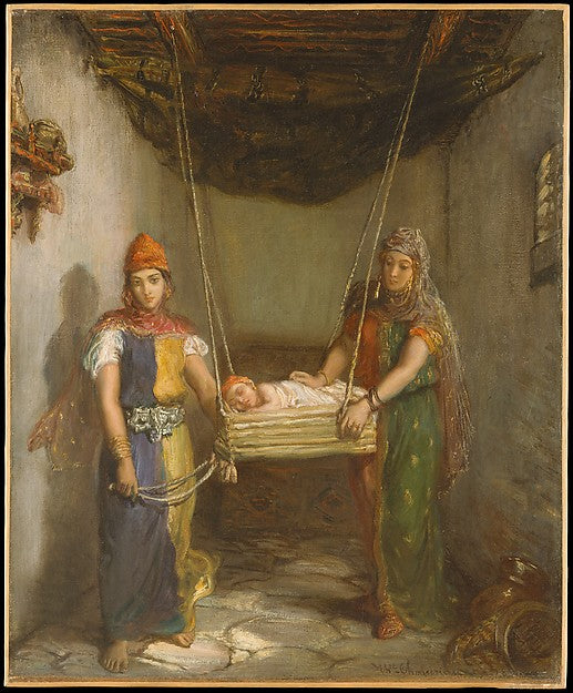 Théodore Chassériau:Scene in the Jewish Quarter of Constanti-16x12"(A3) Poster