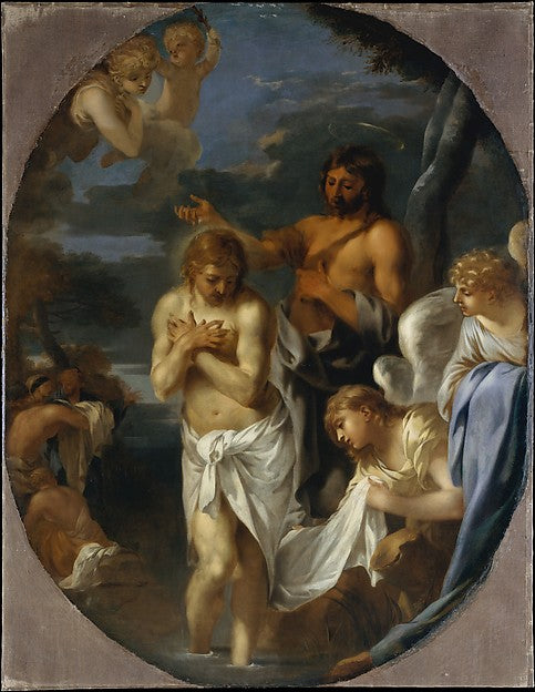 Sébastien Bourdon:The Baptism of Christ c1650-16x12"(A3) Poster