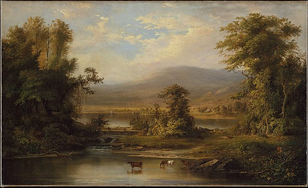 Landscape with Cows Watering in a Stream 1871-Robert S. Duncan,  Poster Print