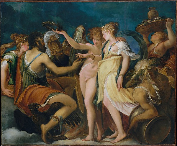 Andrea Schiavone  c1510?–1563 Venice):The Marriage of Cupid -16x12"(A3) Poster