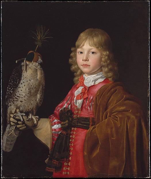 Wallerant Vaillant:Portrait of a Boy with a Falcon -16x12"(A3) Poster