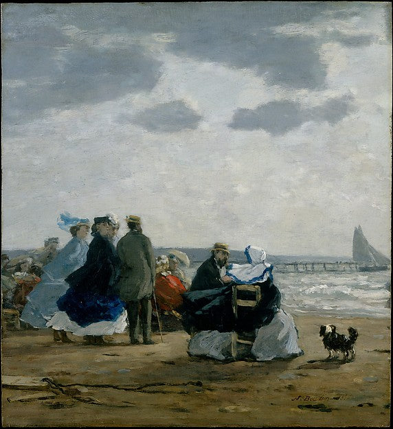 Eugène Boudin:On the Beach Dieppe 1864-16x12