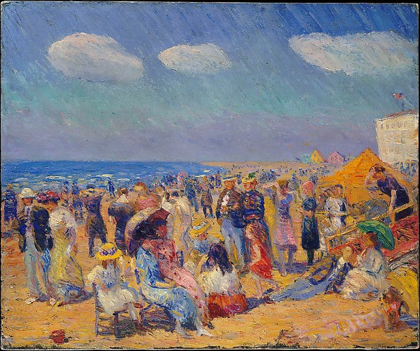Crowd at the Seashore c1910-William James Glackens, Poster Print - Wall Art