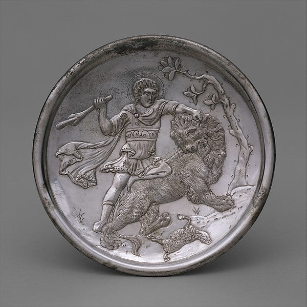 :Plate with David Slaying a Lion 629–630-16x12"(A3) Poster