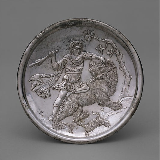 :Plate with David Slaying a Lion 629–630-16x12"(A3) Poster