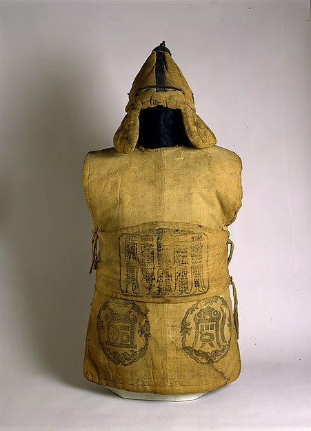 Fabric Armor and Helmet with Buddhist and Taoist symbols possi,16X12