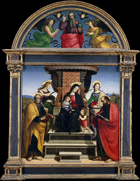 Raphael:Madonna and Child Enthroned with Saints c1504-16x12"(A3) Poster