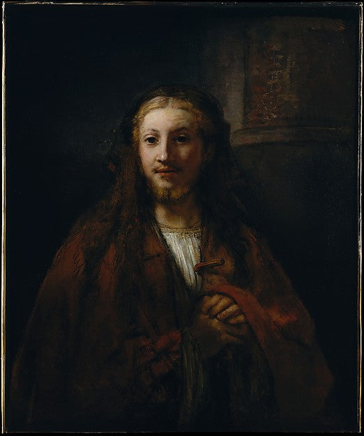 Follower of Rembrandt:Christ with a Staff -16x12"(A3) Poster