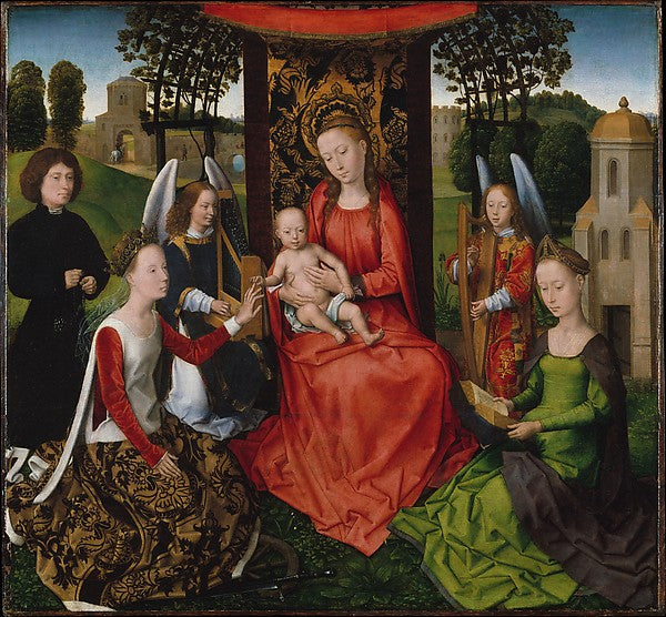 Hans Memling:Virgin and Child with Saints Catherine of Alexa-16x12"(A3) Poster