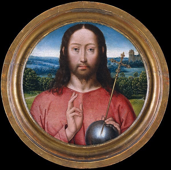 Workshop of Hans Memling:Salvator Mundi 1475–99-16x12"(A3) Poster