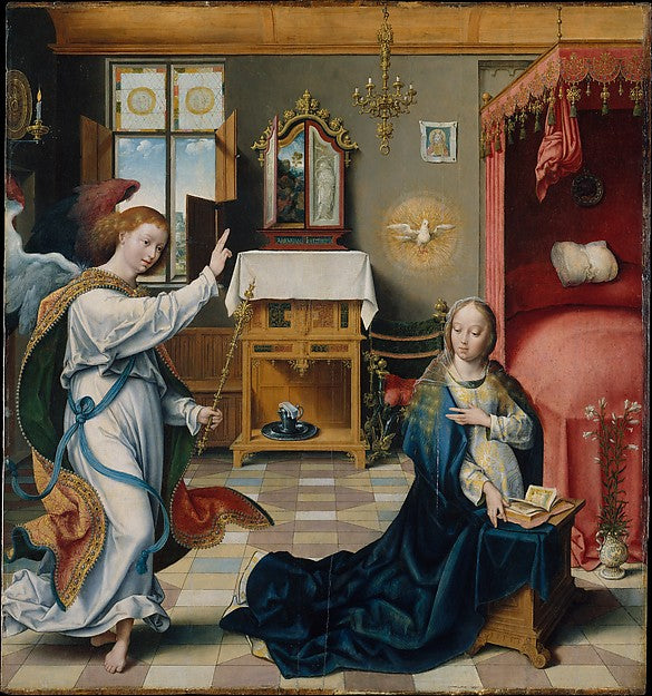Joos van Cleve:The Annunciation c1525-16x12"(A3) Poster