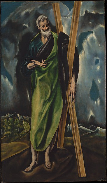 Workshop of El Greco:Saint Andrew c1610-16x12"(A3) Poster