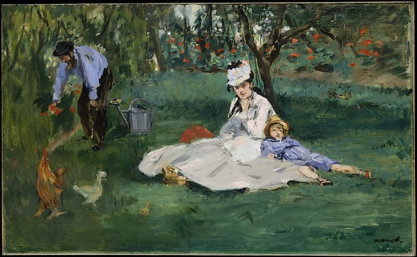 Édouard Manet:The Monet Family in Their Garden at Argenteuil-16x12