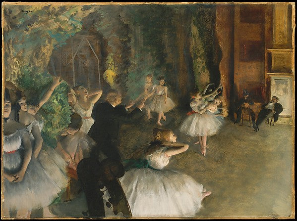 Edgar Degas:The Rehearsal of the Ballet Onstage c1874-16x12