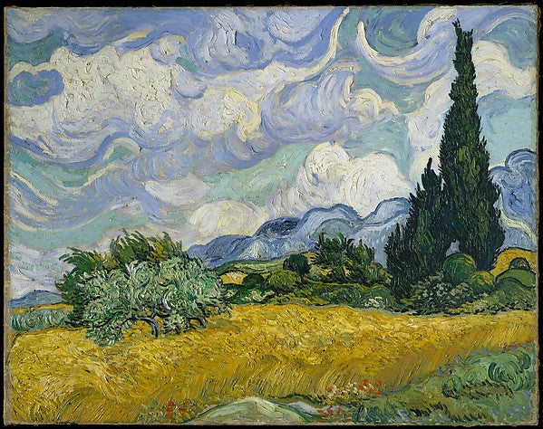 Vincent van Gogh:Wheat Field with Cypresses 1889-16x12