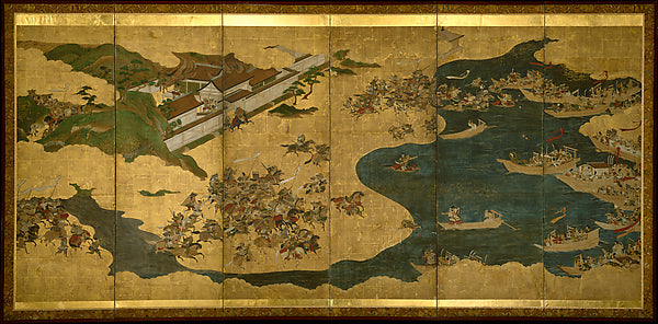 The Battle of Yashima Scenes from The Tale of the Heike 17th,Classic Ming China Image,  Poster Print Wall Art