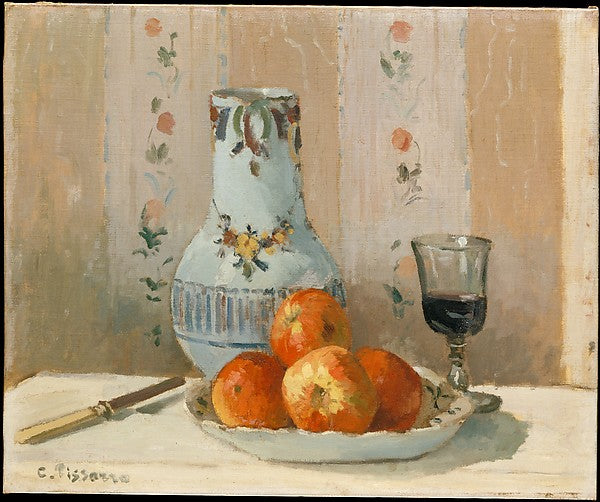 Camille Pissarro:Still Life with Apples and Pitcher 1872-16x12"(A3) Poster