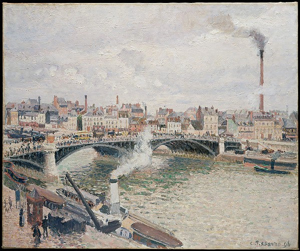 Camille Pissarro:Morning An Overcast Day Rouen 1896-16x12"(A3) Poster