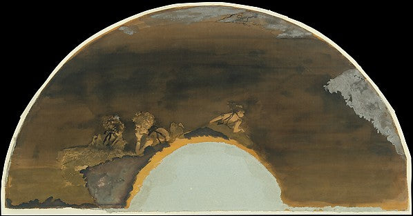 Anonymous, French, 20th century:Frieze with Blue Ovals with -16x12"(A3) Poster