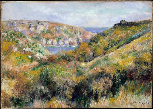Auguste Renoir:Hills around the Bay of Moulin Huet Guernsey -16x12"(A3) Poster
