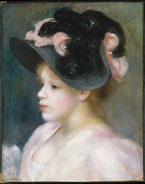 Auguste Renoir:Young Girl in a Pink-and-Black Hat c1891-16x12"(A3) Poster