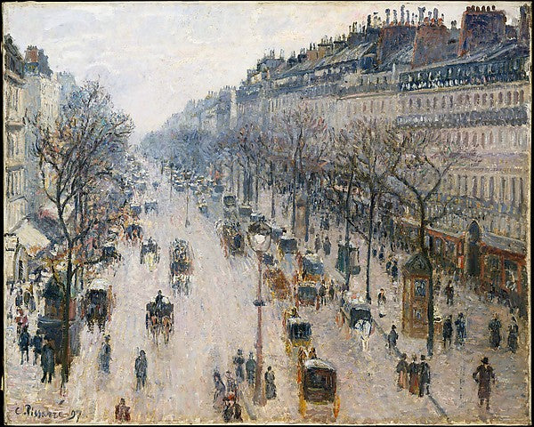 Camille Pissarro:The Boulevard Montmartre on a Winter Mornin-16x12"(A3) Poster
