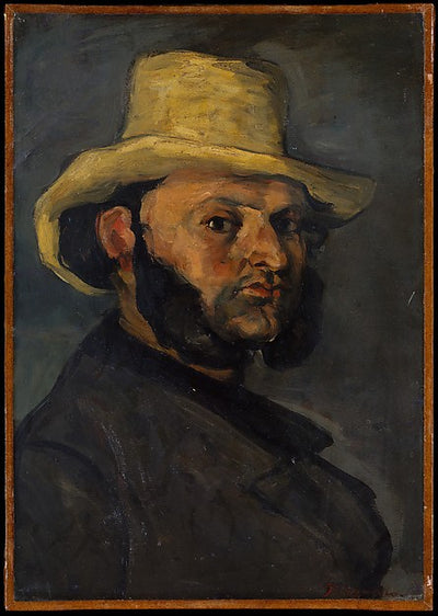 Paul Cézanne:Gustave Boyer in a Straw Hat 1870–71-16x12"(A3) Poster